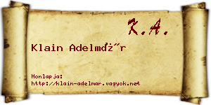 Klain Adelmár névjegykártya